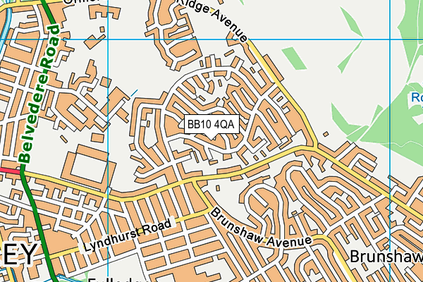 BB10 4QA map - OS VectorMap District (Ordnance Survey)