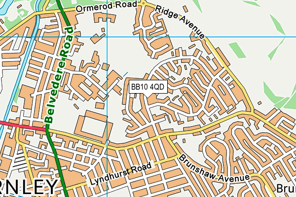BB10 4QD map - OS VectorMap District (Ordnance Survey)