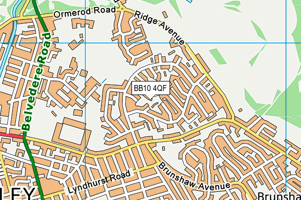 BB10 4QF map - OS VectorMap District (Ordnance Survey)