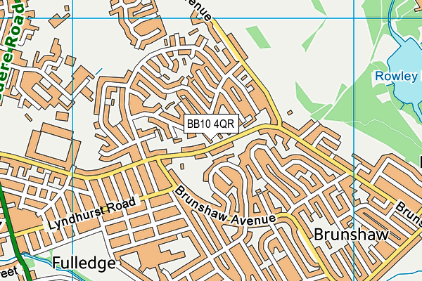 BB10 4QR map - OS VectorMap District (Ordnance Survey)