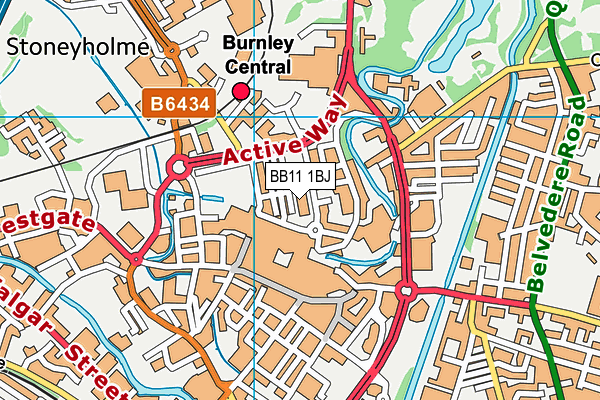 Xercise4less (Burnley) map (BB11 1BJ) - OS VectorMap District (Ordnance Survey)