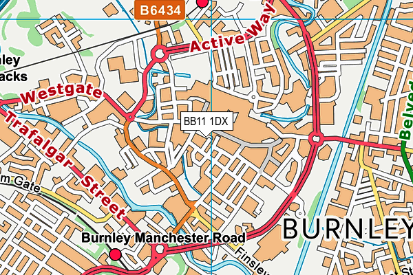 BB11 1DX map - OS VectorMap District (Ordnance Survey)