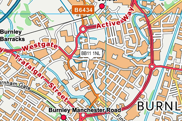 Dw Fitness First (Burnley) (Closed) map (BB11 1NL) - OS VectorMap District (Ordnance Survey)