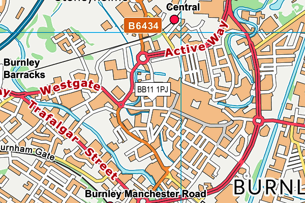BB11 1PJ map - OS VectorMap District (Ordnance Survey)