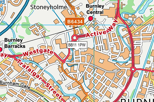 BB11 1PW map - OS VectorMap District (Ordnance Survey)