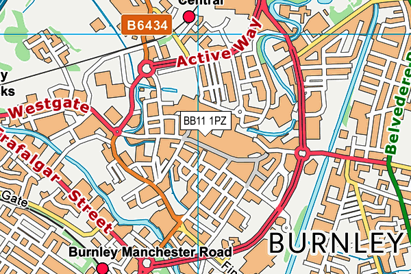 BB11 1PZ map - OS VectorMap District (Ordnance Survey)