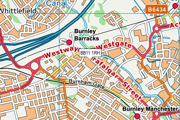 BB11 1RH map - OS VectorMap District (Ordnance Survey)