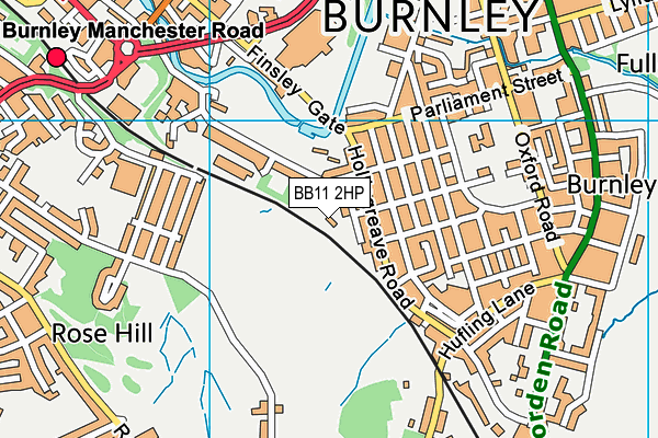 BB11 2HP map - OS VectorMap District (Ordnance Survey)