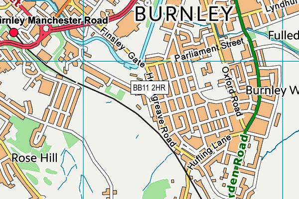 BB11 2HR map - OS VectorMap District (Ordnance Survey)