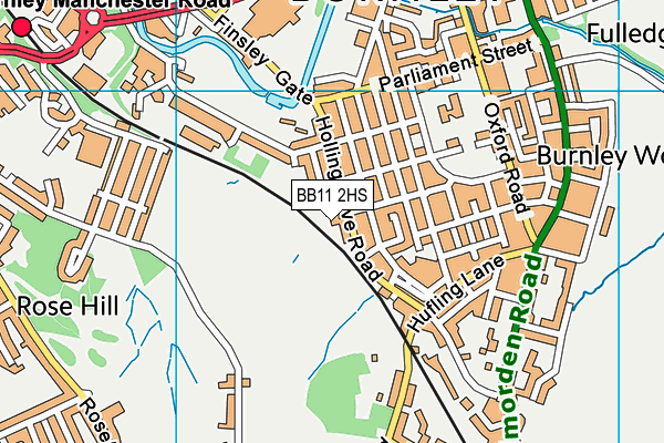 BB11 2HS map - OS VectorMap District (Ordnance Survey)