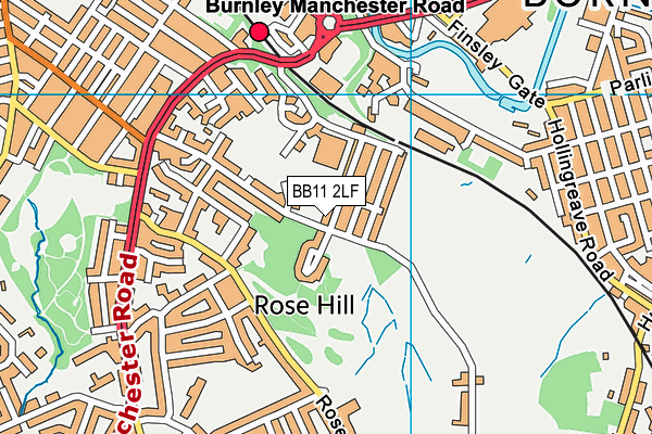BB11 2LF map - OS VectorMap District (Ordnance Survey)