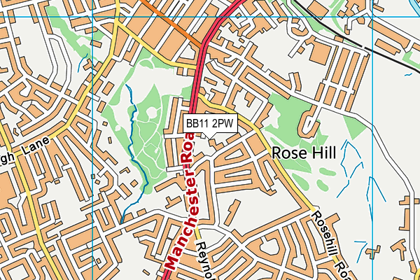 BB11 2PW map - OS VectorMap District (Ordnance Survey)