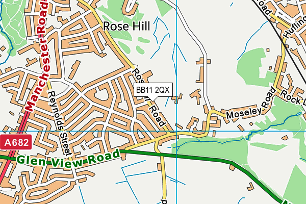 BB11 2QX map - OS VectorMap District (Ordnance Survey)