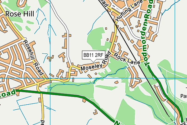 BB11 2RF map - OS VectorMap District (Ordnance Survey)