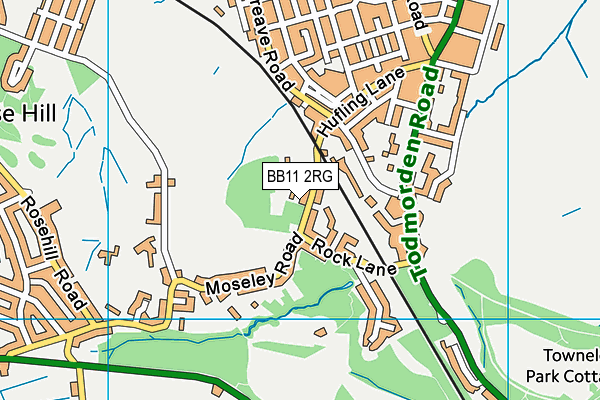 BB11 2RG map - OS VectorMap District (Ordnance Survey)