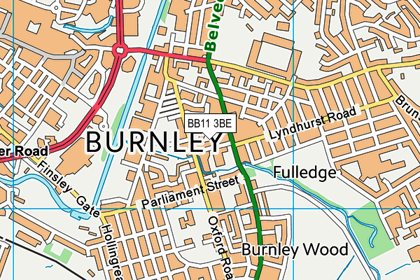 BB11 3BE map - OS VectorMap District (Ordnance Survey)