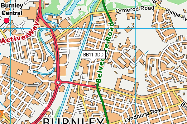 BB11 3DD map - OS VectorMap District (Ordnance Survey)