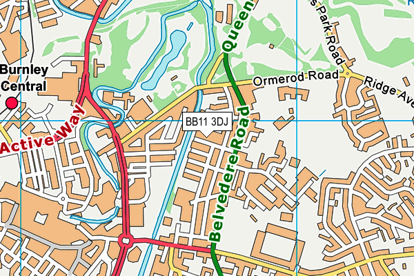BB11 3DJ map - OS VectorMap District (Ordnance Survey)