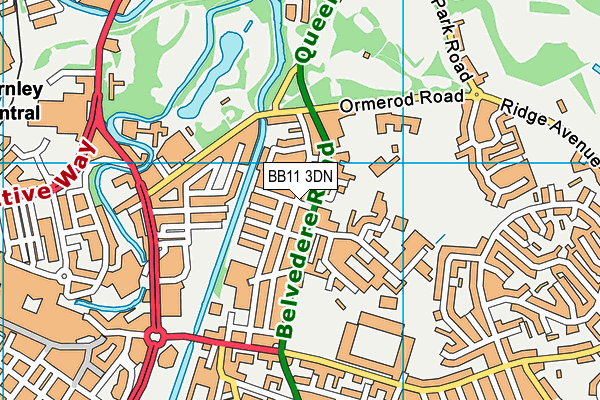 BB11 3DN map - OS VectorMap District (Ordnance Survey)