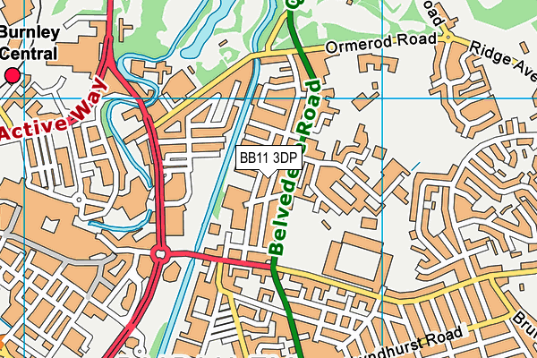 BB11 3DP map - OS VectorMap District (Ordnance Survey)