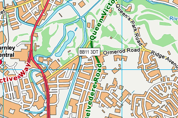 BB11 3DT map - OS VectorMap District (Ordnance Survey)