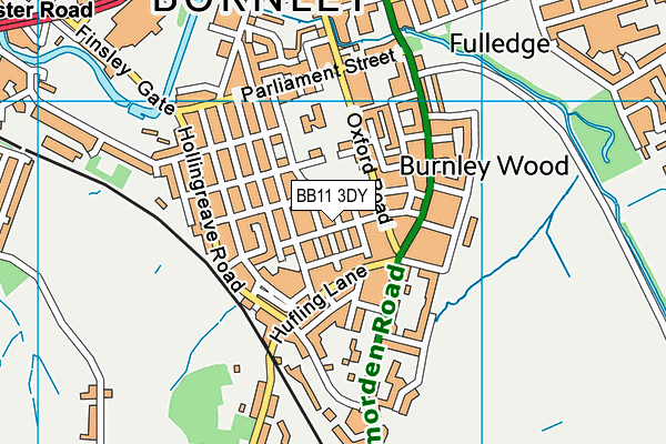 BB11 3DY map - OS VectorMap District (Ordnance Survey)