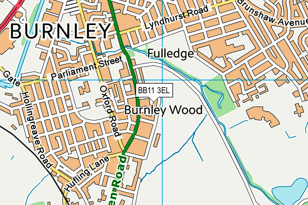 Lower Towneley Playing Fields (Closed) map (BB11 3EL) - OS VectorMap District (Ordnance Survey)