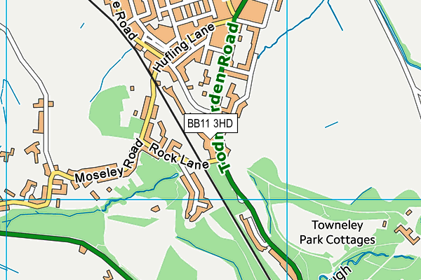 BB11 3HD map - OS VectorMap District (Ordnance Survey)