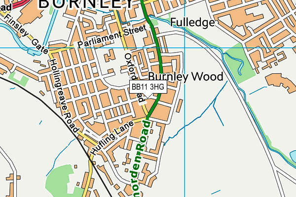 BB11 3HG map - OS VectorMap District (Ordnance Survey)