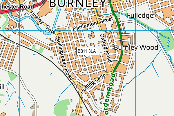 BB11 3LA map - OS VectorMap District (Ordnance Survey)
