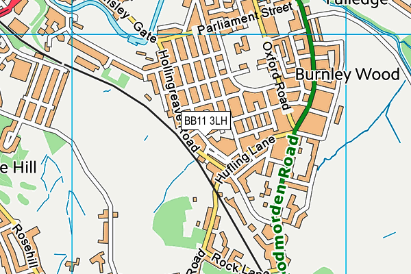 BB11 3LH map - OS VectorMap District (Ordnance Survey)