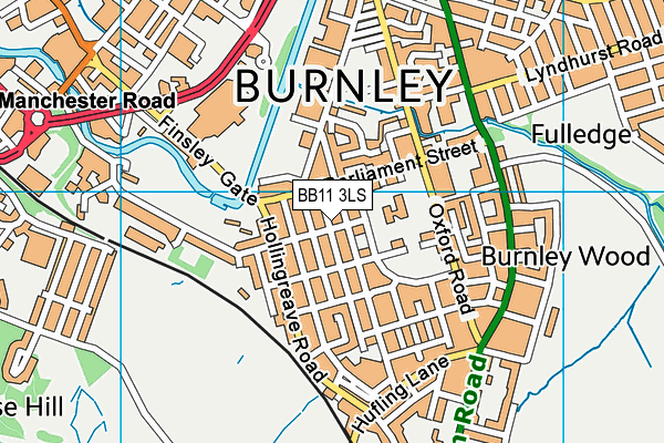 BB11 3LS map - OS VectorMap District (Ordnance Survey)