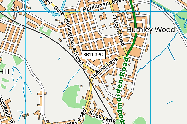 BB11 3PQ map - OS VectorMap District (Ordnance Survey)