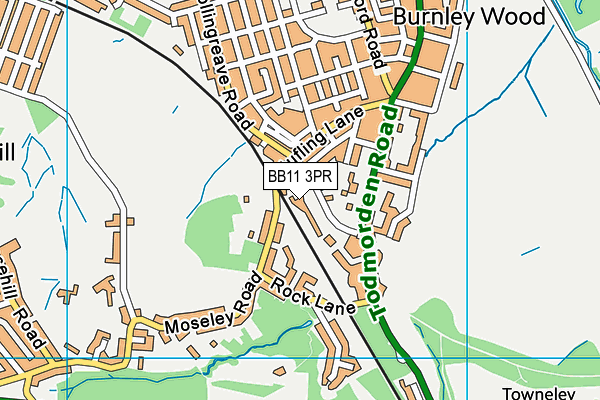 BB11 3PR map - OS VectorMap District (Ordnance Survey)