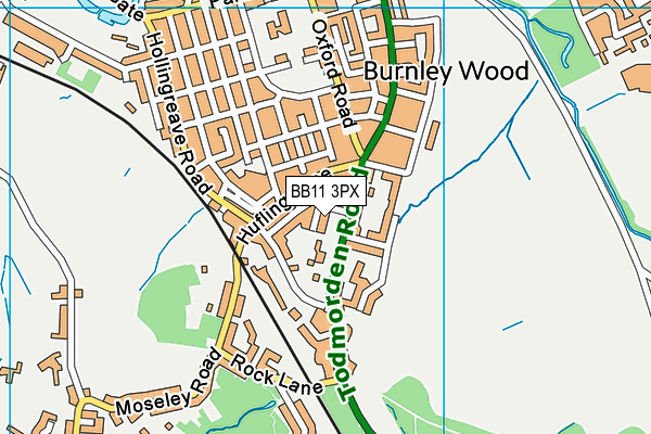 BB11 3PX map - OS VectorMap District (Ordnance Survey)