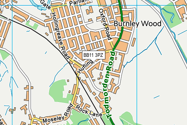 BB11 3PZ map - OS VectorMap District (Ordnance Survey)