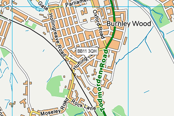 BB11 3QH map - OS VectorMap District (Ordnance Survey)