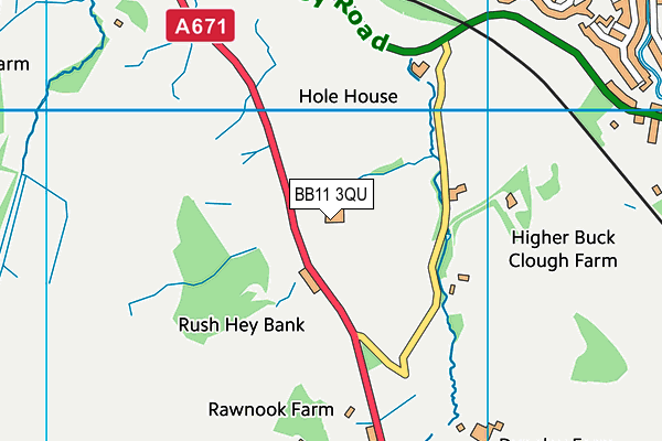 BB11 3QU map - OS VectorMap District (Ordnance Survey)