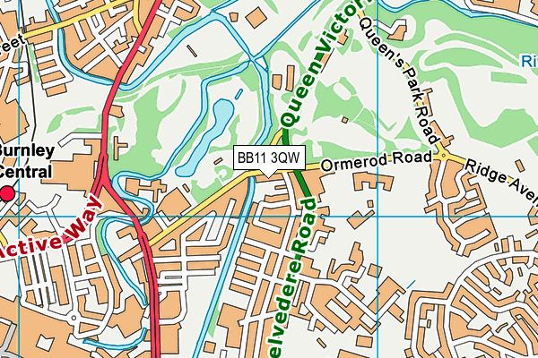 BB11 3QW map - OS VectorMap District (Ordnance Survey)