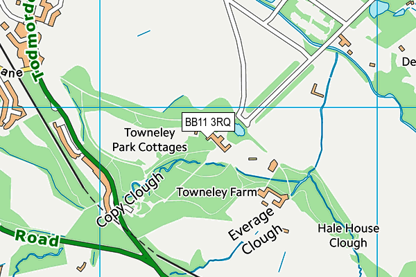 Towneley Park Playing Fields map (BB11 3RQ) - OS VectorMap District (Ordnance Survey)