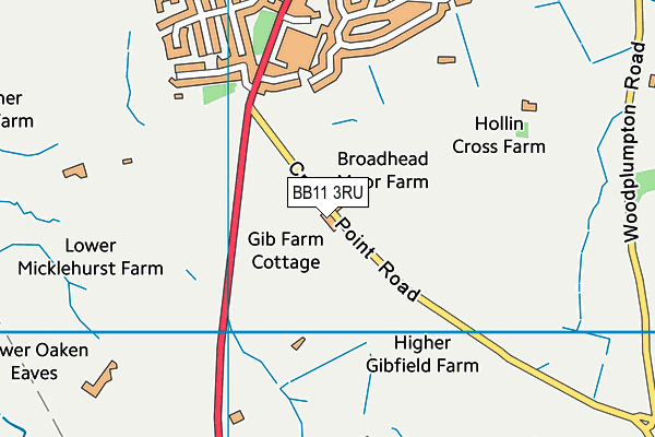 BB11 3RU map - OS VectorMap District (Ordnance Survey)