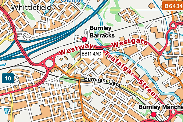 BB11 4AD map - OS VectorMap District (Ordnance Survey)