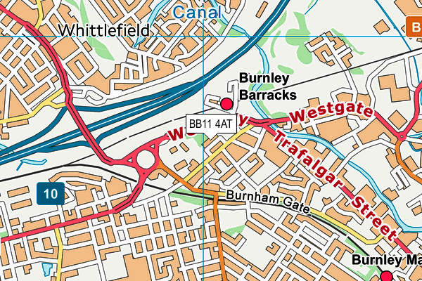 BB11 4AT map - OS VectorMap District (Ordnance Survey)