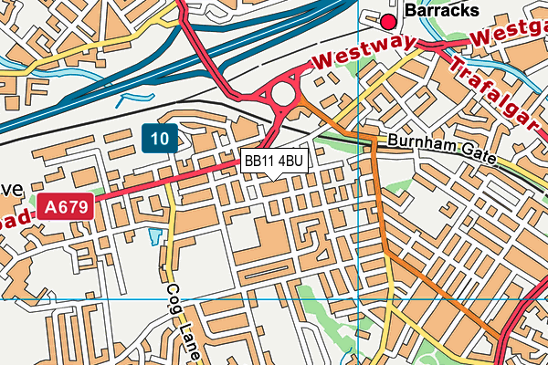 BB11 4BU map - OS VectorMap District (Ordnance Survey)