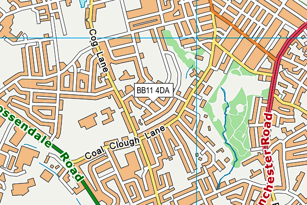 BB11 4DA map - OS VectorMap District (Ordnance Survey)