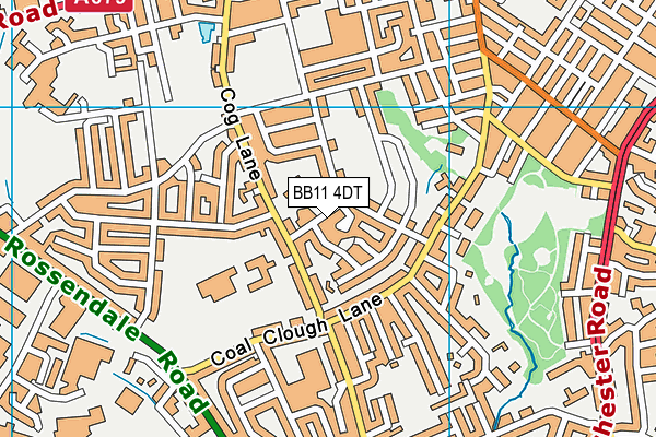 BB11 4DT map - OS VectorMap District (Ordnance Survey)