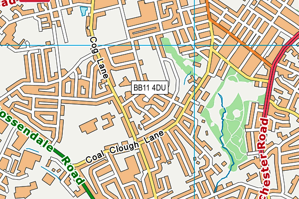 BB11 4DU map - OS VectorMap District (Ordnance Survey)