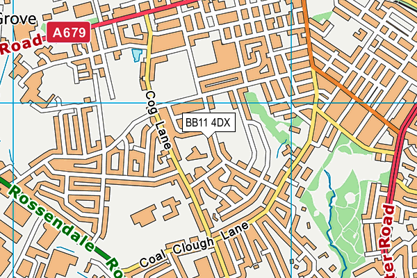BB11 4DX map - OS VectorMap District (Ordnance Survey)