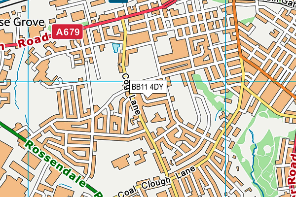 BB11 4DY map - OS VectorMap District (Ordnance Survey)