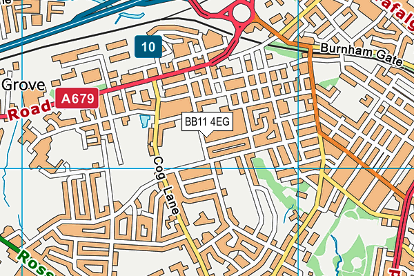 BB11 4EG map - OS VectorMap District (Ordnance Survey)